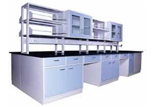 全鋼中央臺、雙面吊柜、中央試劑架S001-S003